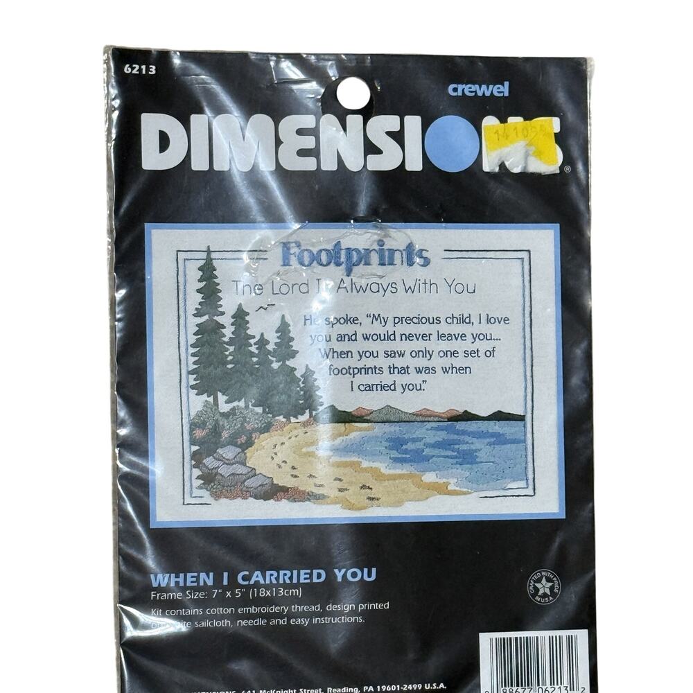 VTG Deadstock "When I Carried You" 623 Dimensions Crewel Craft Kit